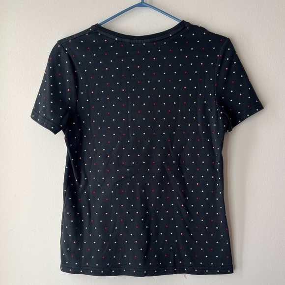 Croft & Barrow women’s short sleeve casual polka dot black square neck tee shirt - Picture 9 of 10